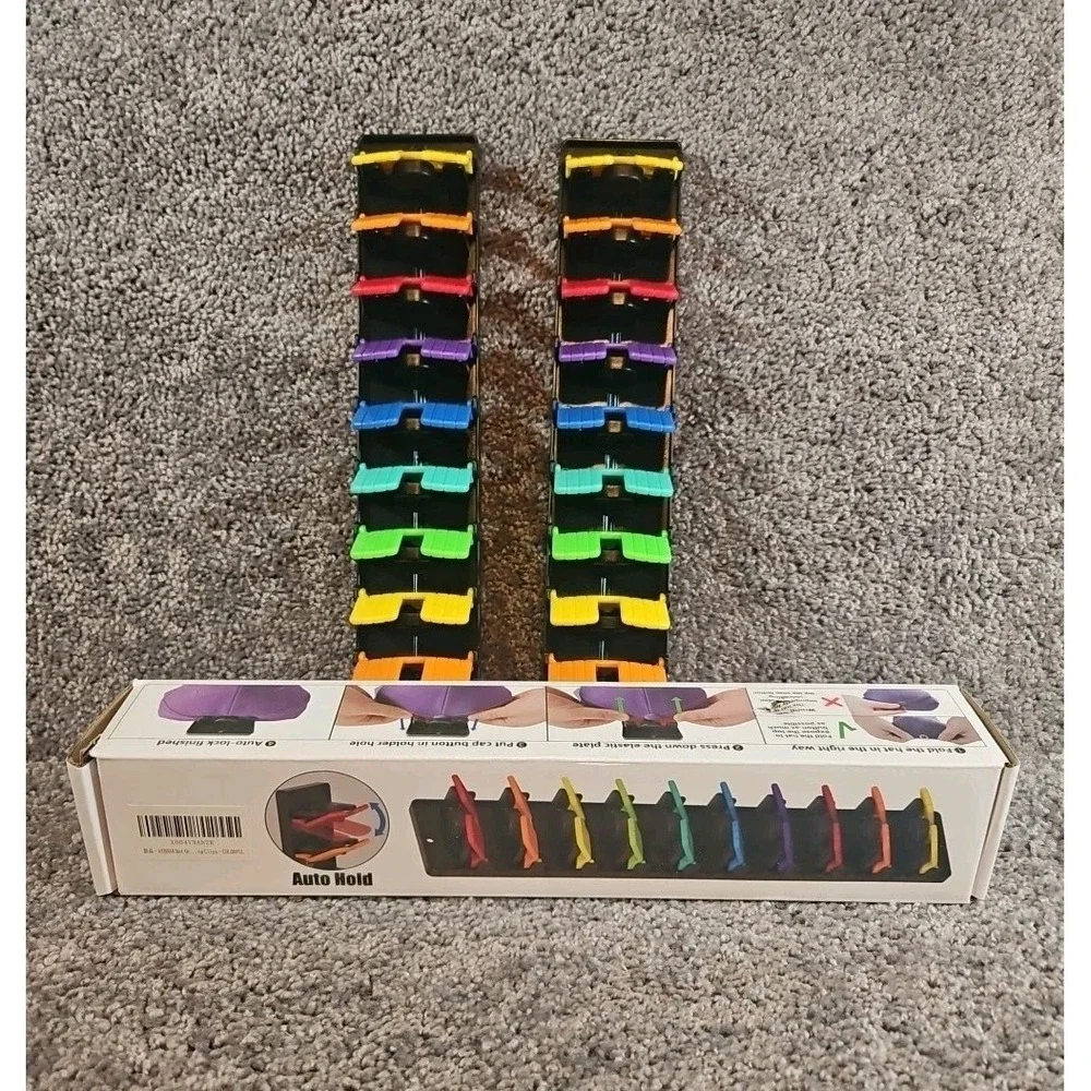Colorful Auto Locking Hanging Ball Cap Holder.  2 Pack. New